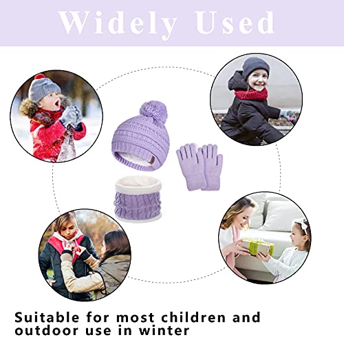 Purple Fleece Winter Set for Kids 6-10 Years