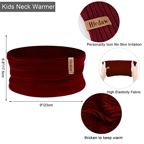 Cozy Kids Knitted Hat Gloves Scarf Set, Wine_RED