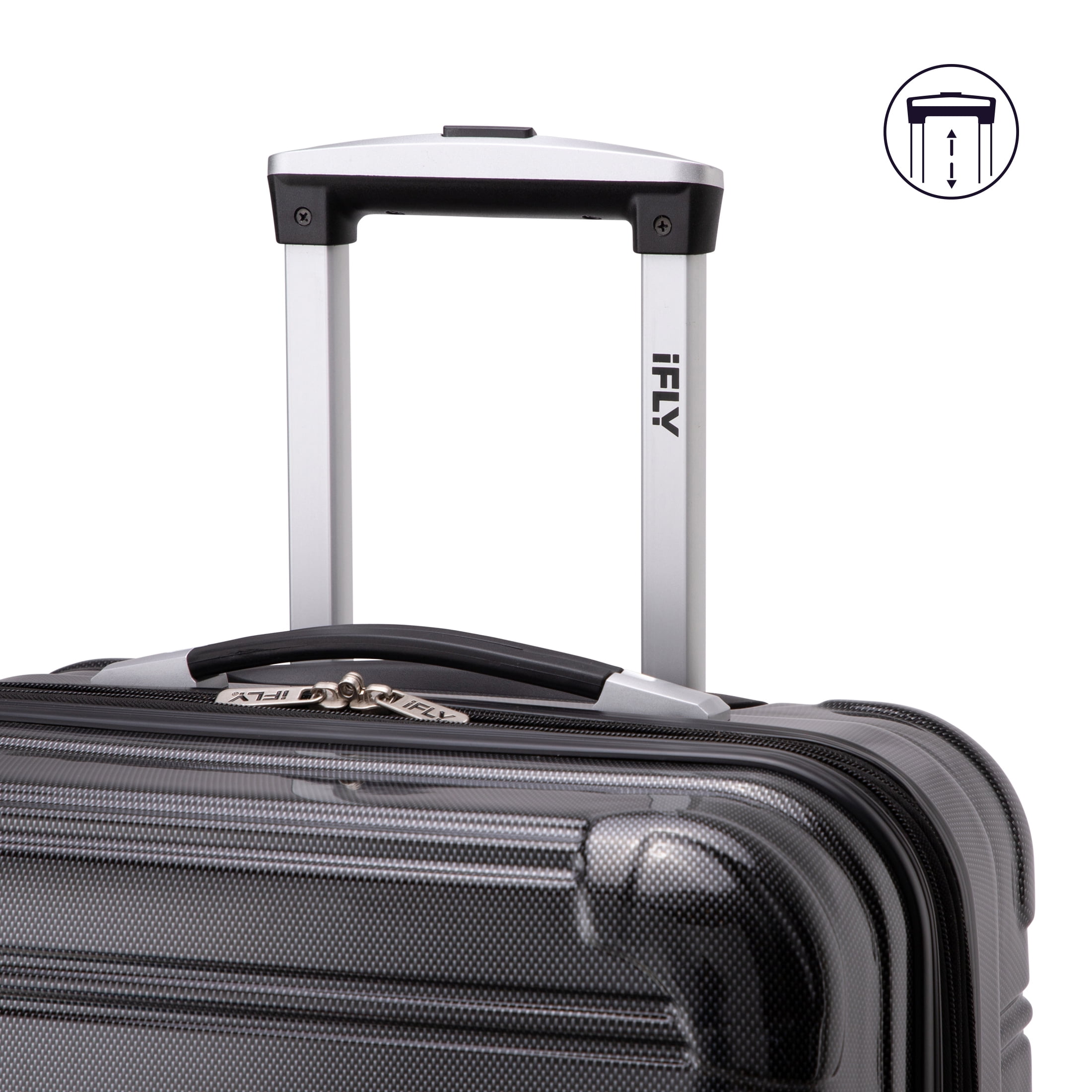 iFLY Hardside Luggage Fibertech 20 Inch Carry-on Luggage, Black