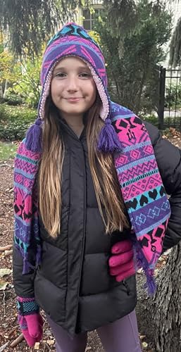 Girls Sherpa Lined Geo Print Winter Set, Ages 8-12