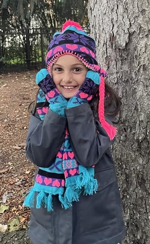 Girls Sherpa Lined Geo Print Winter Set, Ages 8-12