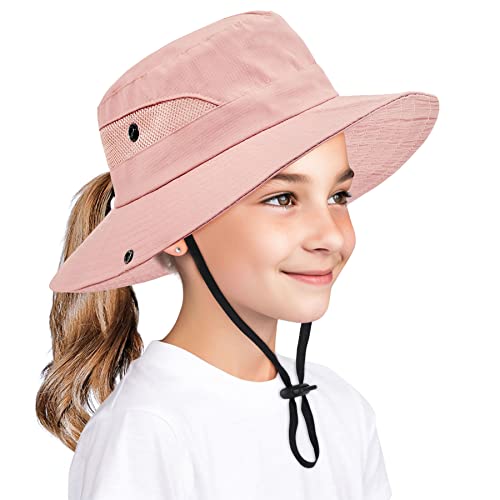 Zando Kids Sun Hat with Ponytail Hole UPF 50+