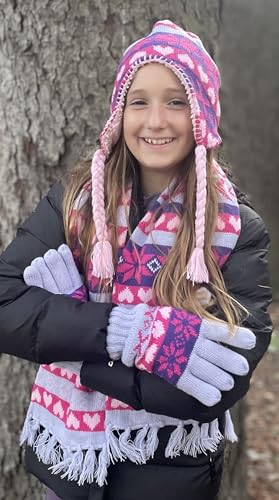 Girls Sherpa Lined Geo Print Winter Set, Ages 8-12