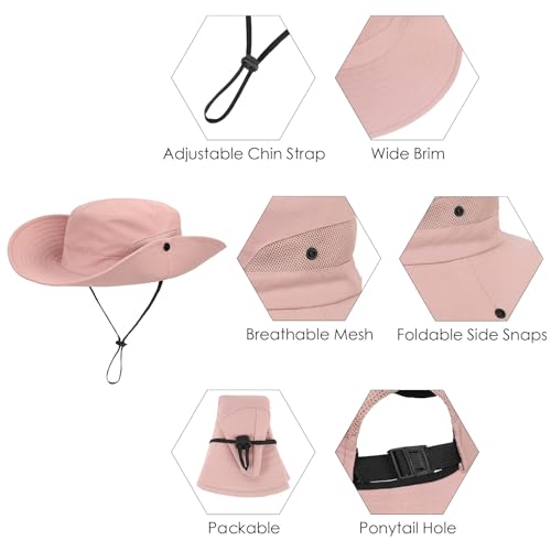 Kids Ponytail Sun Hat UPF 50 Bucket Cap