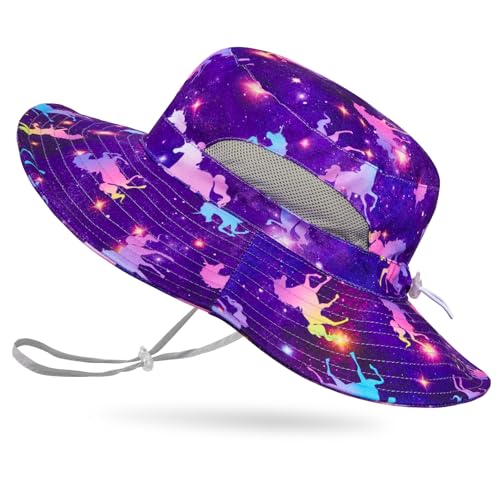 Girls UV Protection Mesh Bucket Hat - Deep Purple