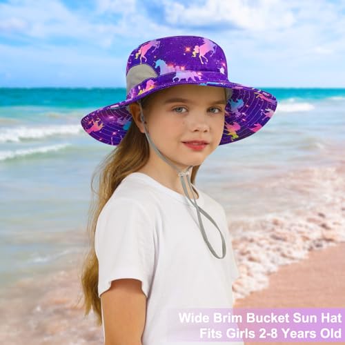 Girls UV Protection Mesh Bucket Hat - Deep Purple