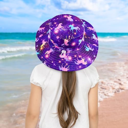 Girls UV Protection Mesh Bucket Hat - Deep Purple