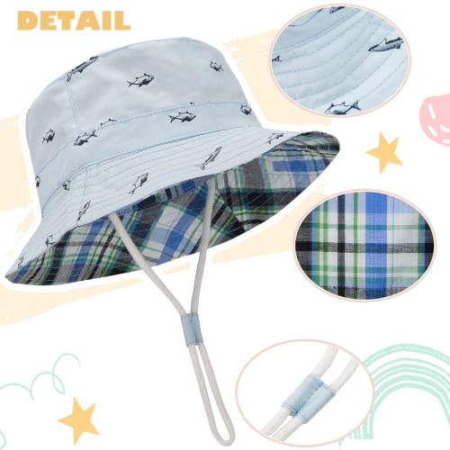Durio Kids Sun Hat UPF 50+ Reversible Bucket Hat