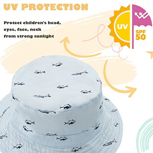 Durio Kids Sun Hat UPF 50+ Reversible Bucket Hat