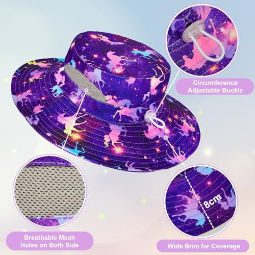 Girls UV Protection Mesh Bucket Hat - Deep Purple
