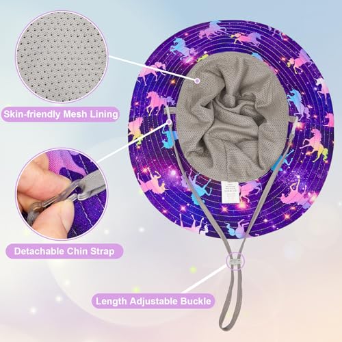 Girls UV Protection Mesh Bucket Hat - Deep Purple