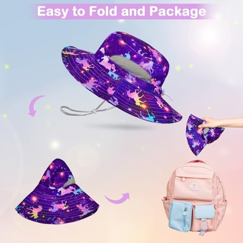 Girls UV Protection Mesh Bucket Hat - Deep Purple