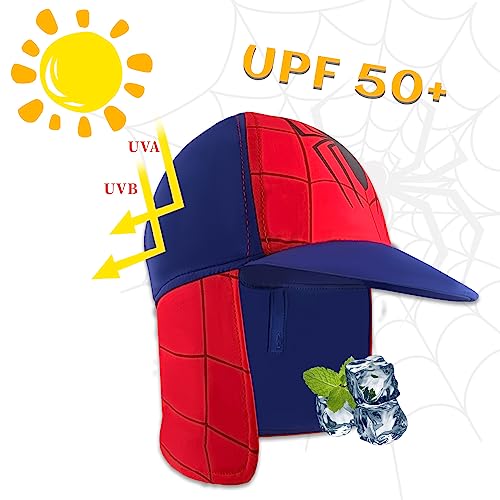 Kids Spider Legionnaires Swim Cap Flap Hat, 2-4 Years