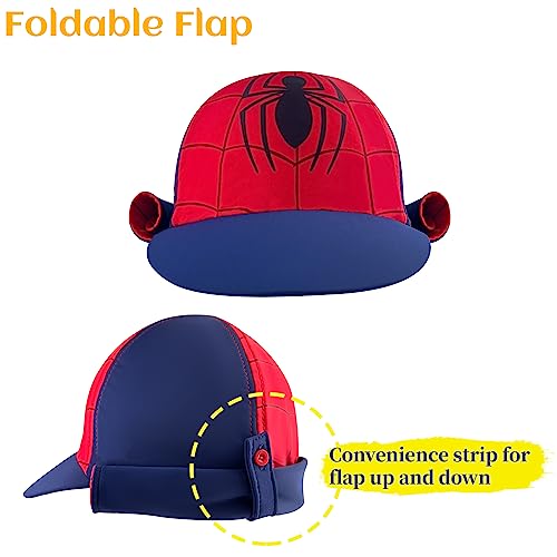 Kids Spider Legionnaires Swim Cap Flap Hat, 2-4 Years