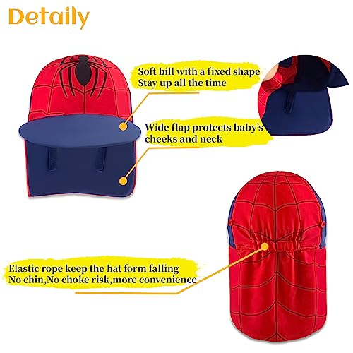 Kids Spider Legionnaires Swim Cap Flap Hat, 2-4 Years