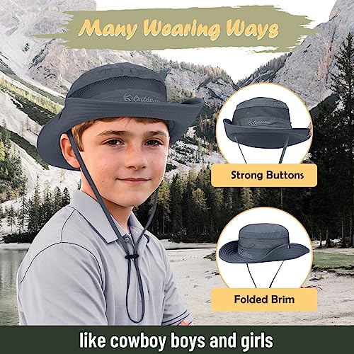 Zando Kids Sun Protective Safari Hat Dark Grey