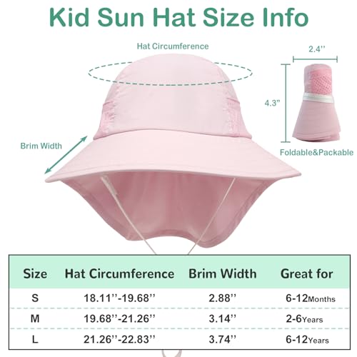 XIAOHAWANG Kids Sun Hat UPF 50+ Beach Protection