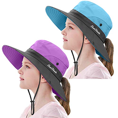Kids UV Protection Wide Brim Sun Hat - 2 Pack