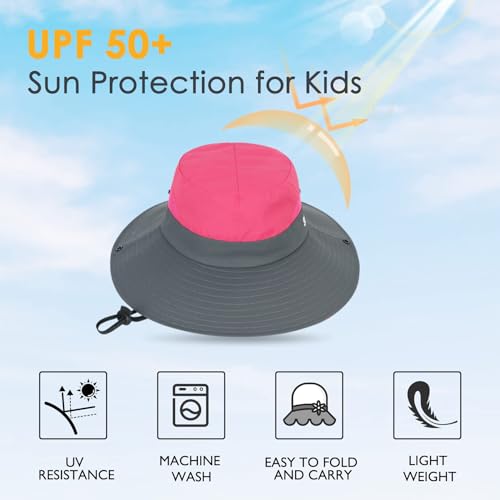 Zando Kids Sun Hat with Ponytail Hole UPF 50+