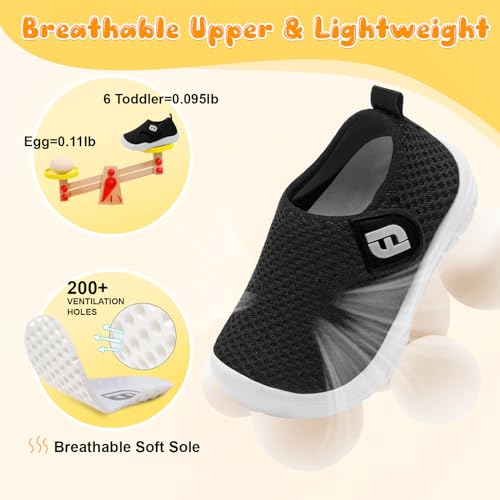 JOINFREE Kids Barefoot Breathable Lightweight Sneakers Black