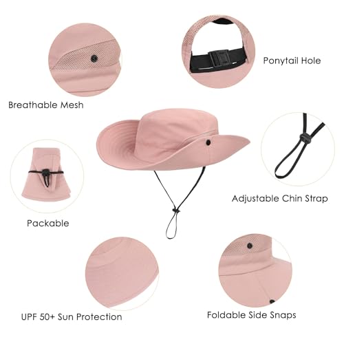Zando Kids Sun Hat with Ponytail Hole UPF 50+
