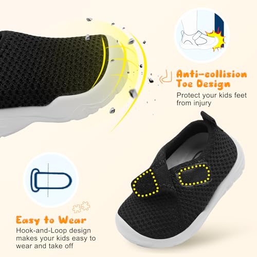 JOINFREE Kids Barefoot Breathable Lightweight Sneakers Black