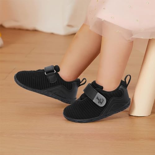 L-RUN Kids Barefoot Sneakers Breathable Black Sizes 9-9.5