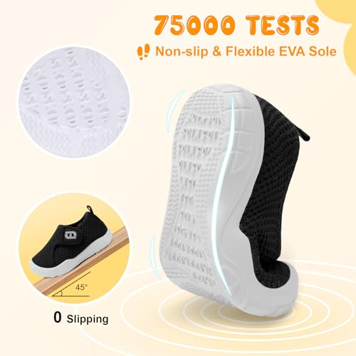 JOINFREE Kids Barefoot Breathable Lightweight Sneakers Black