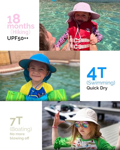 Kids Sun Hat with Neck Flap UPF 50+ UV Protection
