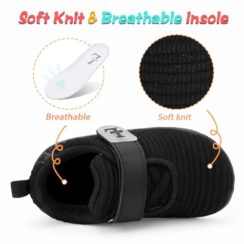 L-RUN Kids Barefoot Sneakers Breathable Black Sizes 9-9.5