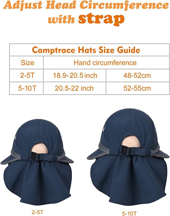 Kids Sun Hat with Neck Flap UPF 50+ UV Protection