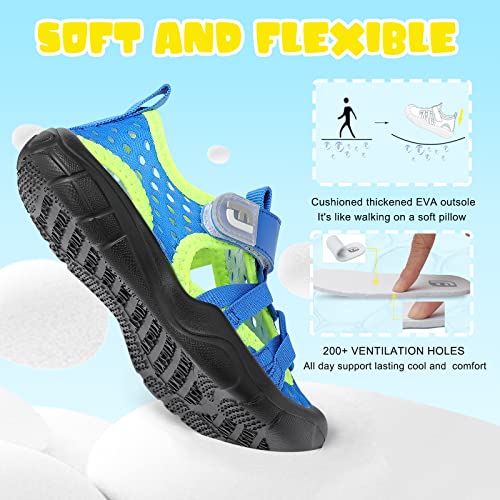 JOINFREE Kids Water Shoes Quick Dry Sandals Blue Green