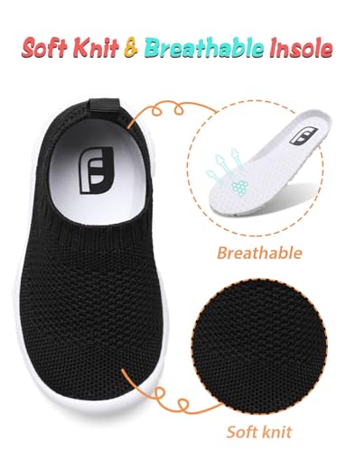 JOINFREE Kids Sock Sneakers Black 7 Toddler