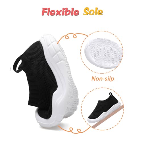 JOINFREE Kids Sock Sneakers Black 7 Toddler