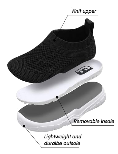 JOINFREE Kids Sock Sneakers Black 7 Toddler