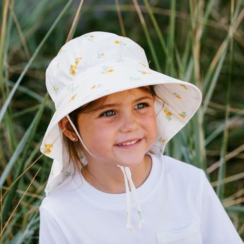 Yellow Flower Toddler Sun-Hat with Wide Brim