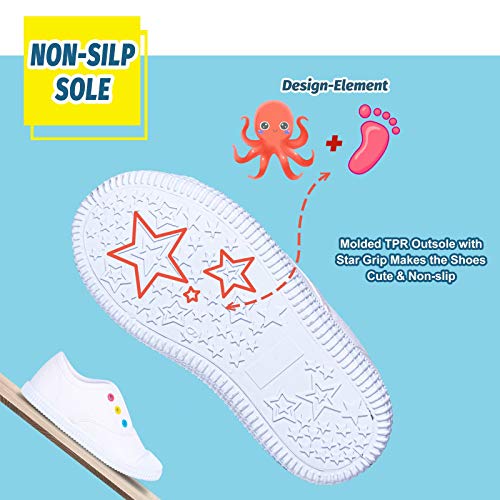 White Canvas Slip-on Sneakers for Kids on the Go