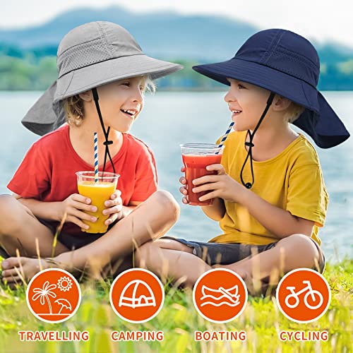 2-Pack UPF 50+ Sun Hats for Kids