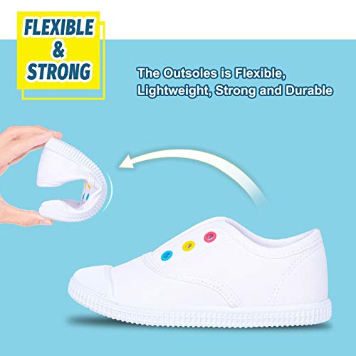 White Canvas Slip-on Sneakers for Kids on the Go