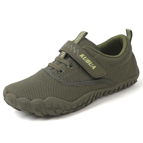 KUBUA Kids Barefoot Sports Shoes - Khaki, Size 9
