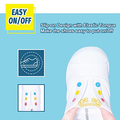 White Canvas Slip-on Sneakers for Kids on the Go