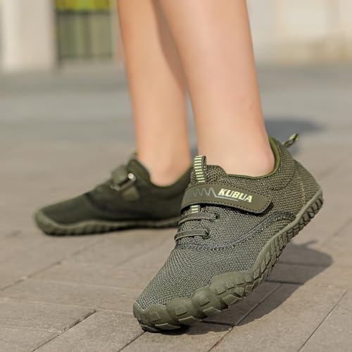 KUBUA Kids Barefoot Sports Shoes - Khaki, Size 9