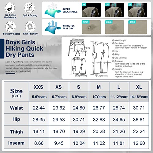 Youth Cargo Pants for Boys, Outdoor Travel Ready