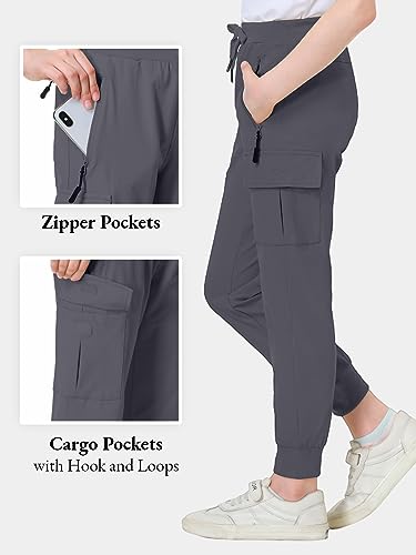 Girl's High Waist Cargo Pants for Kids Travel