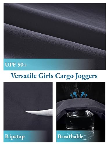 Girl's High Waist Cargo Pants for Kids Travel