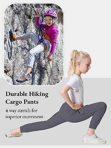 Girl's High Waist Cargo Pants for Kids Travel