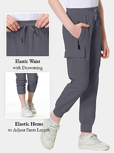 Girl's High Waist Cargo Pants for Kids Travel