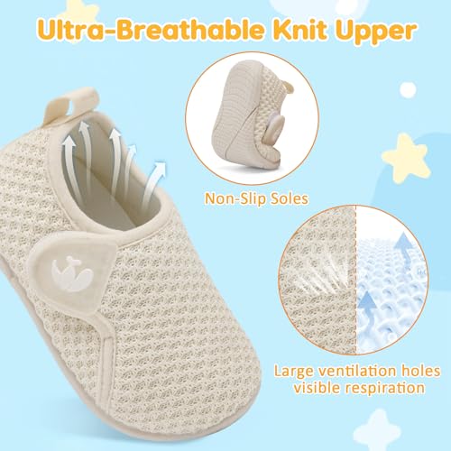 FEETCITY Toddler Barefoot Walking Shoes Sneakers Beige
