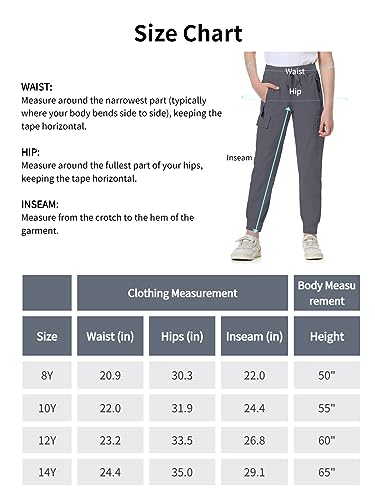 Girl's High Waist Cargo Pants for Kids Travel