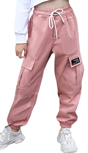 Pink Cargo Jogger Pants for Girls, Size 6-7